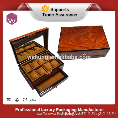 Customized mirrored Watch Wooden gift box & Wood dispaly box for sale